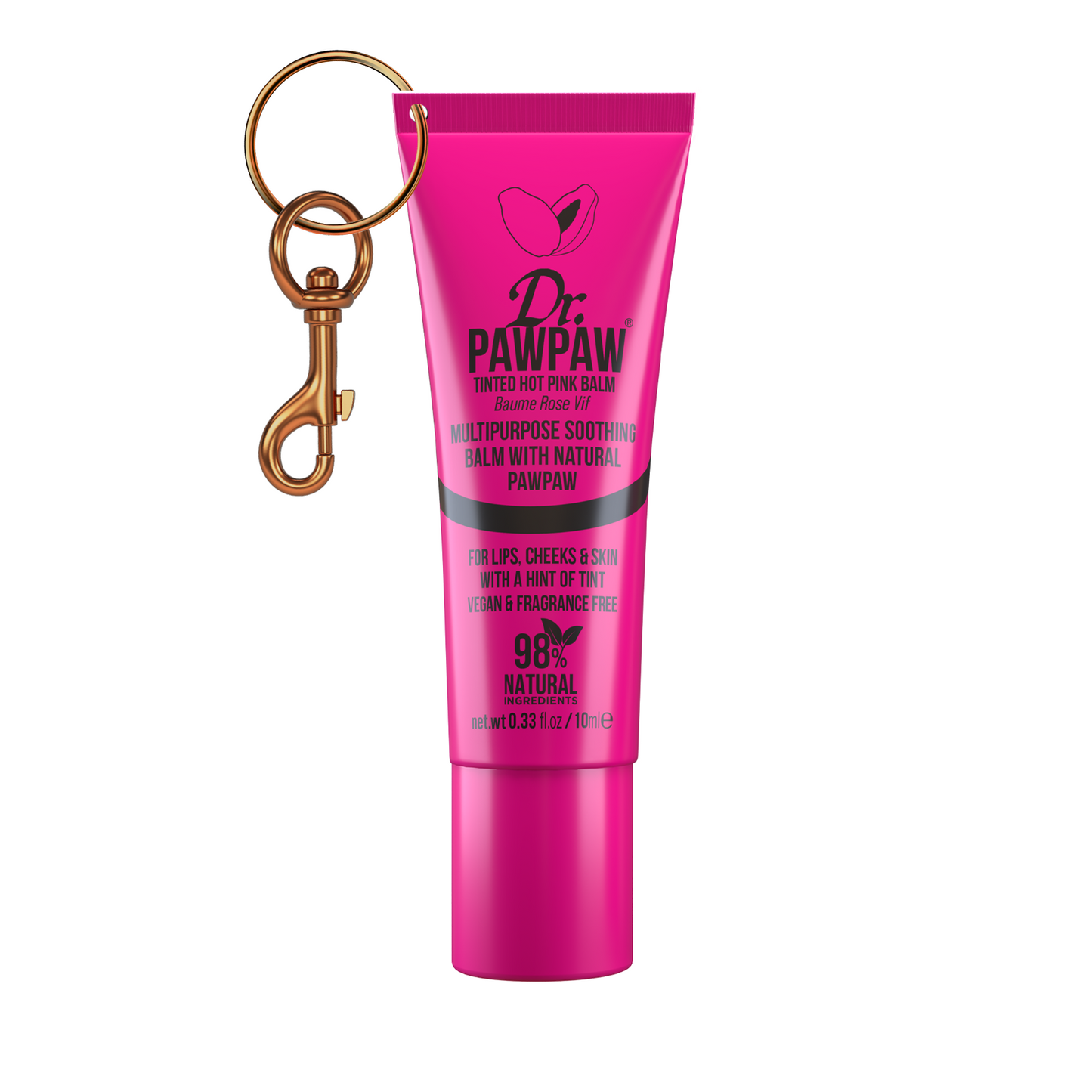Hot Pink Lip Balm 10ml - With Keyring