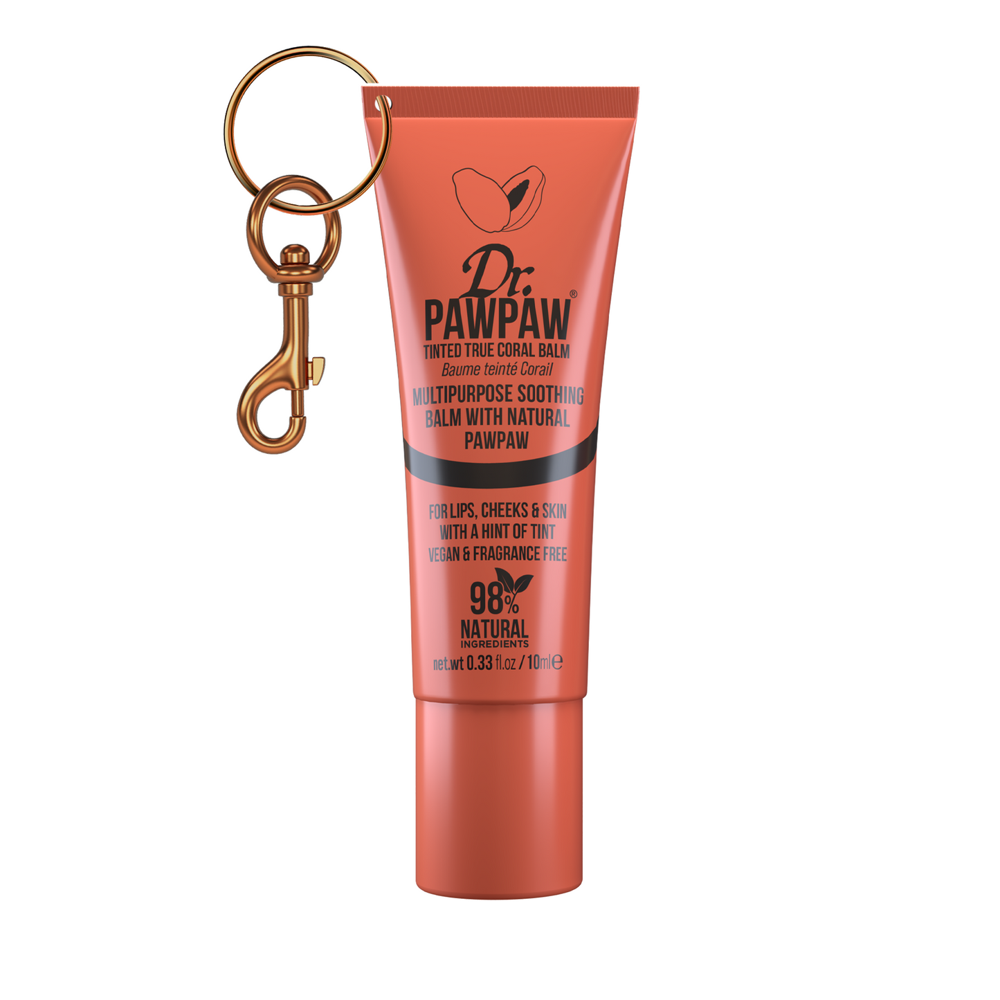 True Coral Lip Balm 10ml - With Keyring