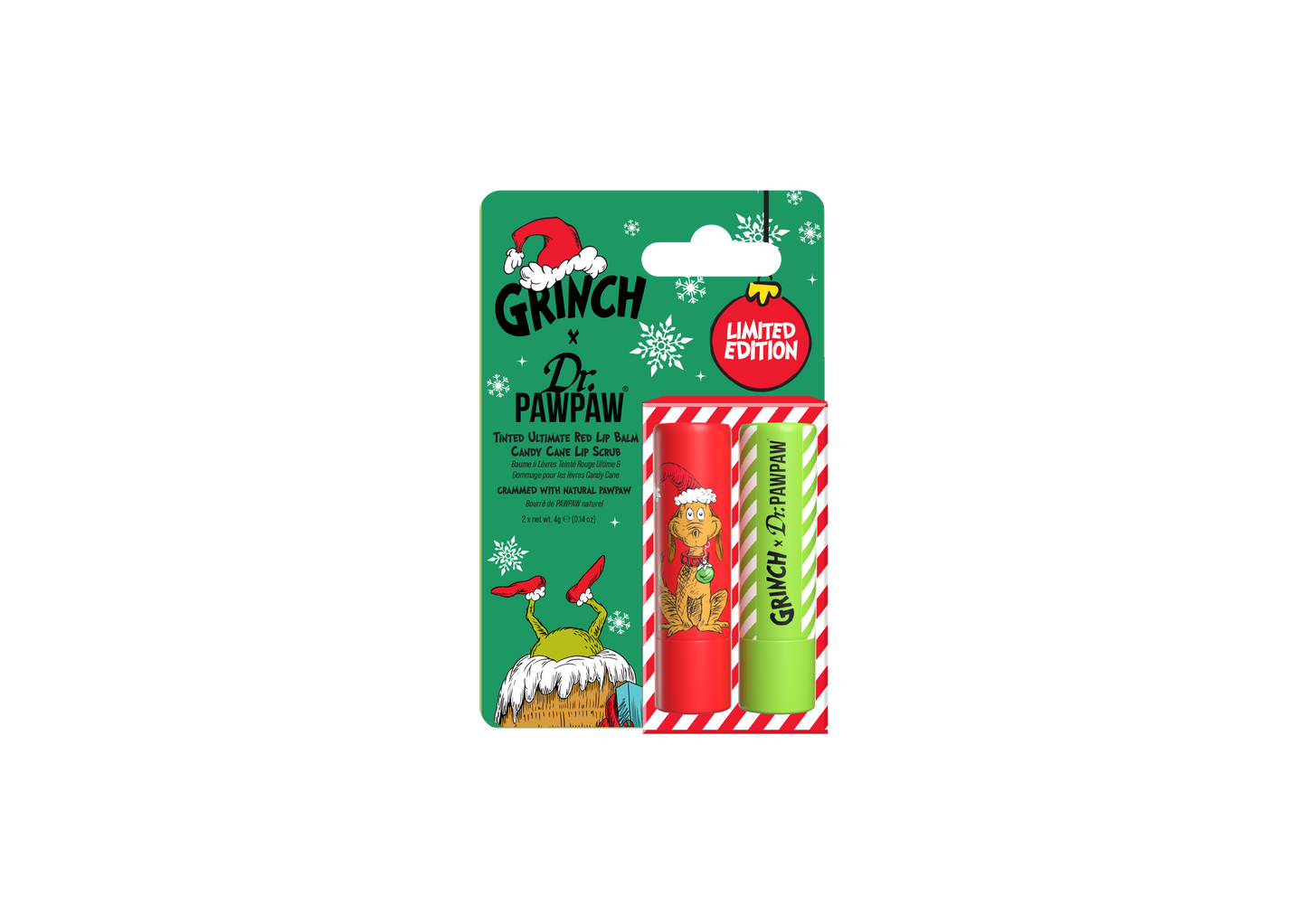 DPP x The Grinch Candy Cane Lip Scrub & Ultimate Red Balm Duo