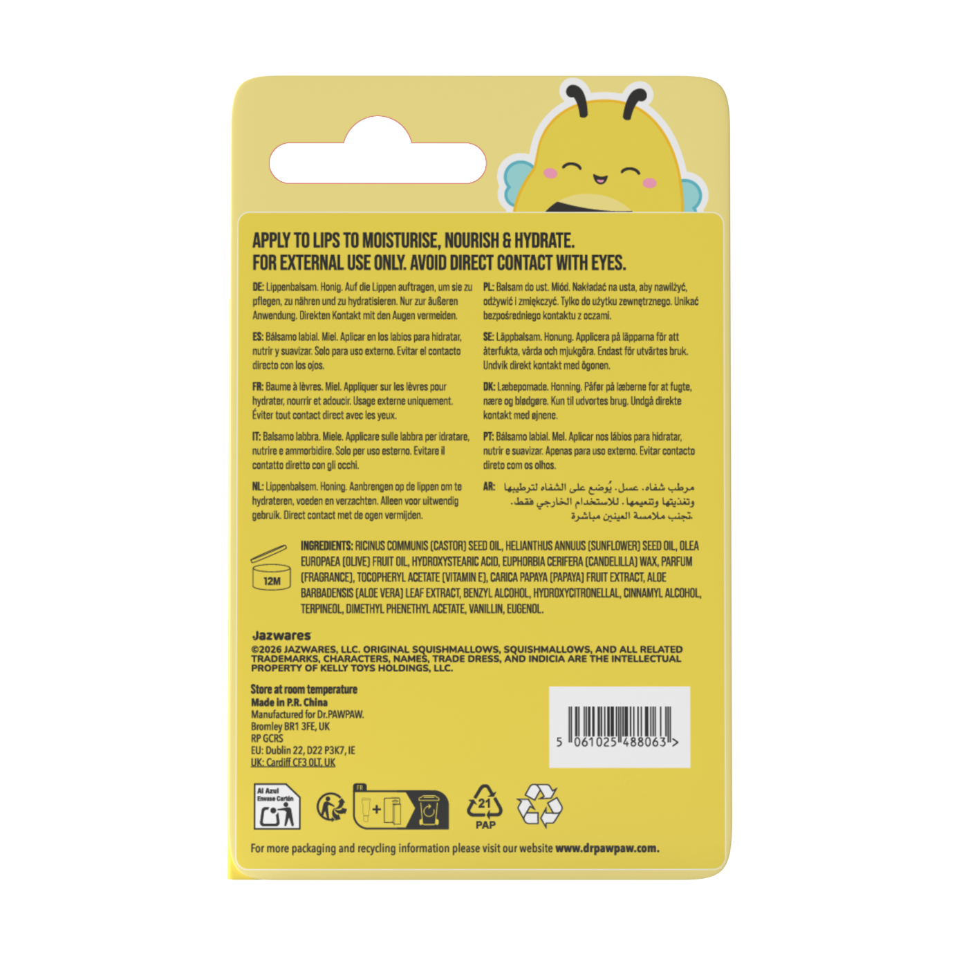 Squishmallow x Dr.PAWPAW Sunny Lip Balm