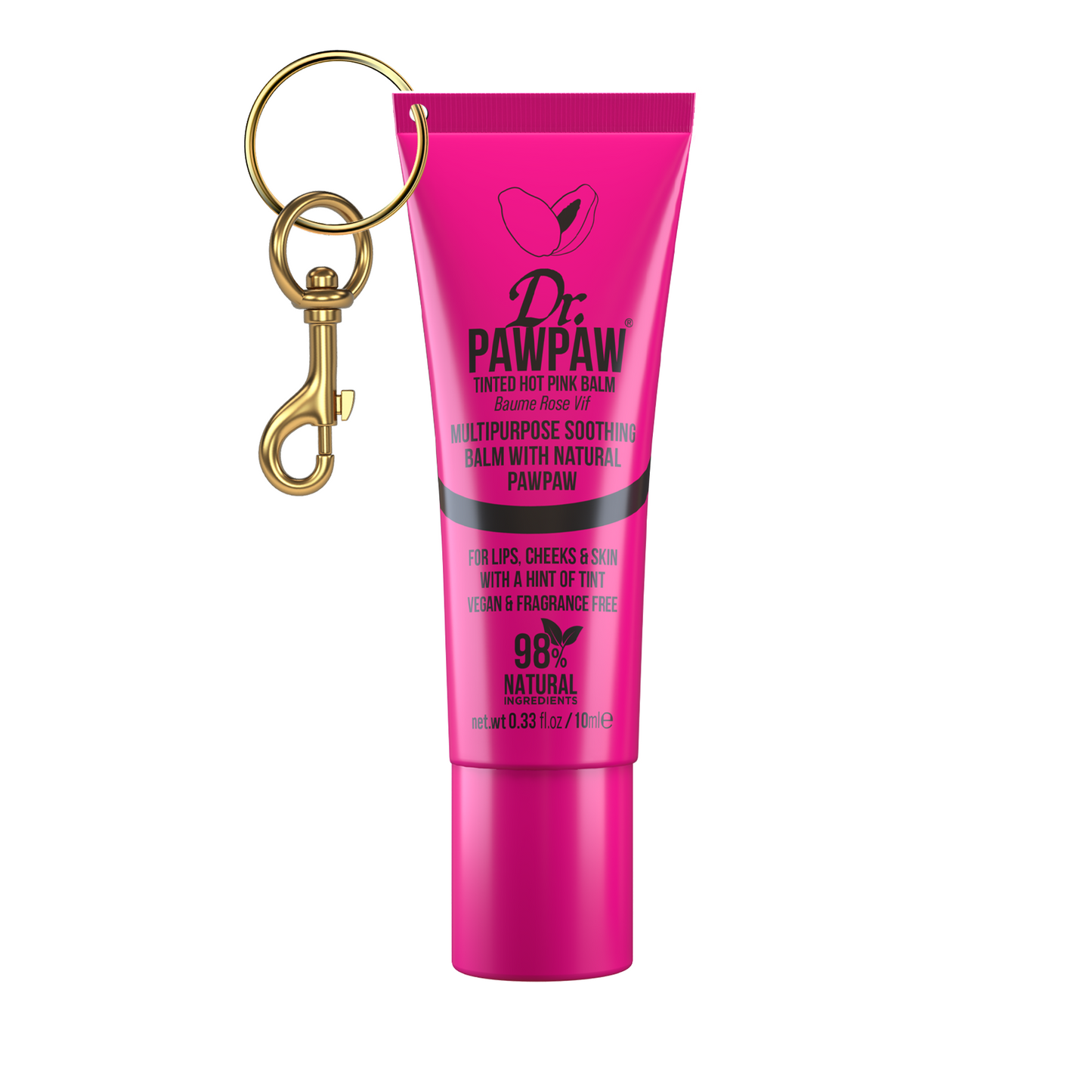 Hot Pink Lip Balm 10ml - With Keyring