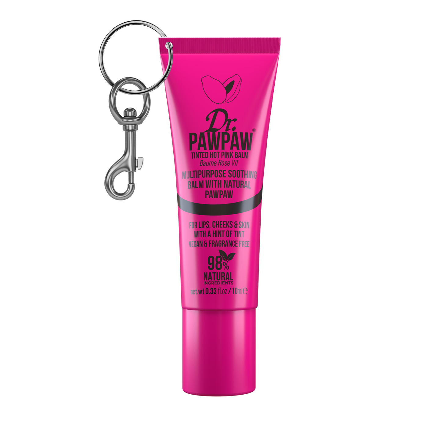 Hot Pink Lip Balm 10ml - With Keyring