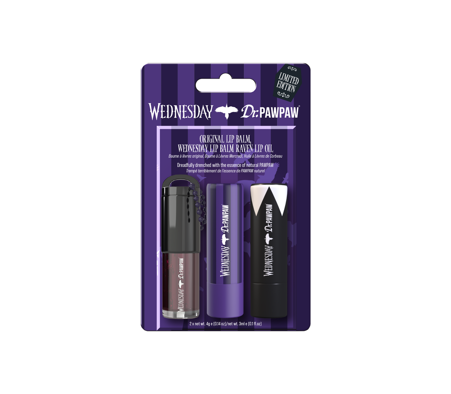 Original Lip Balm,  Wednesday Lip Balm, Raven Lip Oil