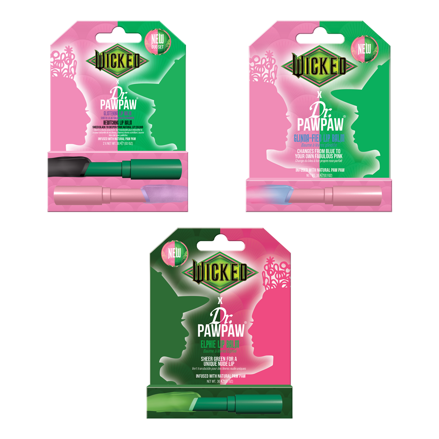 Glistening and Bewitching duo, Elphie single, Glinda-fied single Bundle